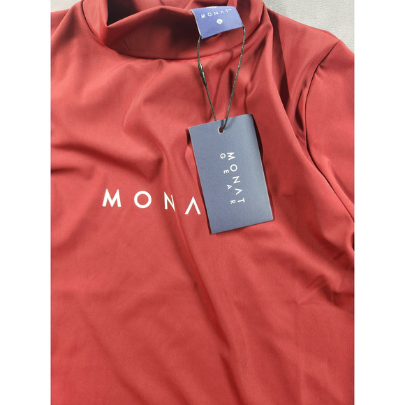 MONAT GEAR Body Suit New Womens Size Large Maroon Nylon Spandex Mock Neck NWT - Picture 4 of 13